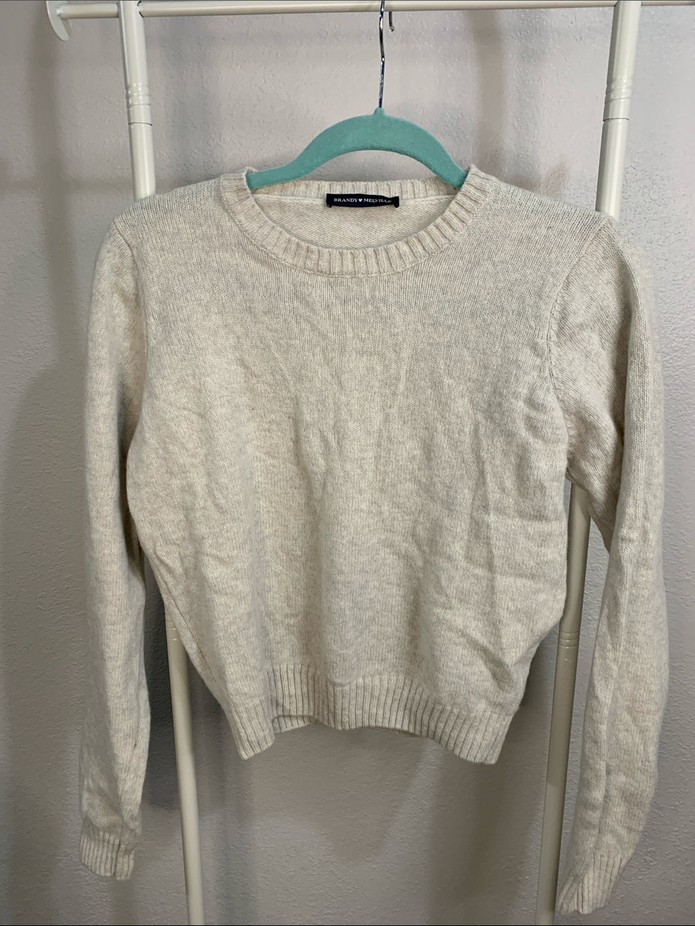 Brandy Melville Cream Crewneck Sweater
